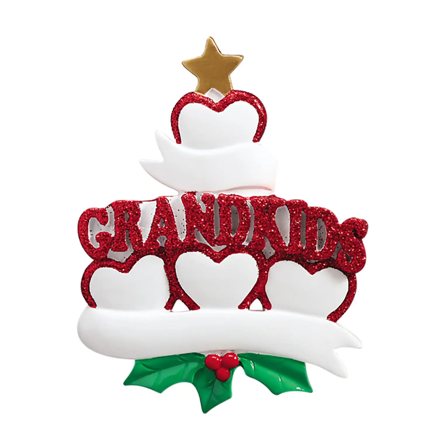 Grandkids Personalized Ornament - 4 Hearts