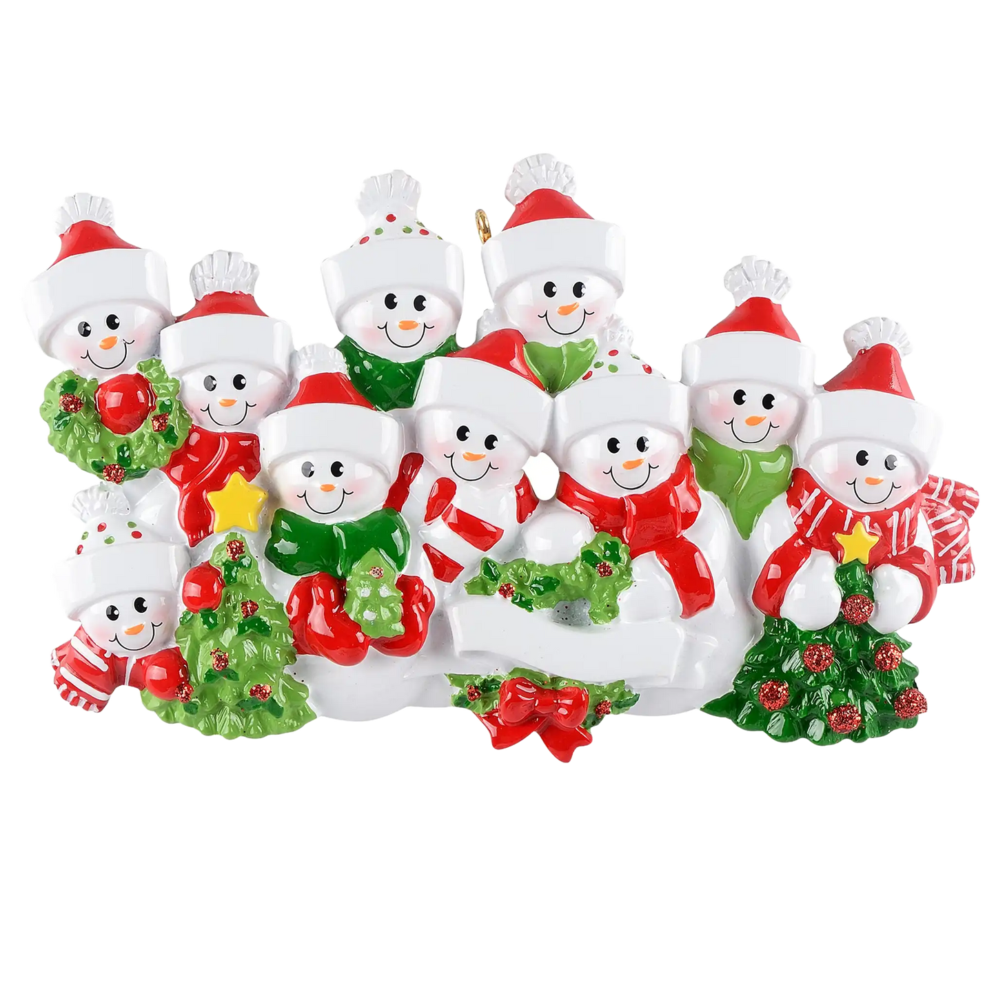 Snowman Family of 10 Christmas Ornament