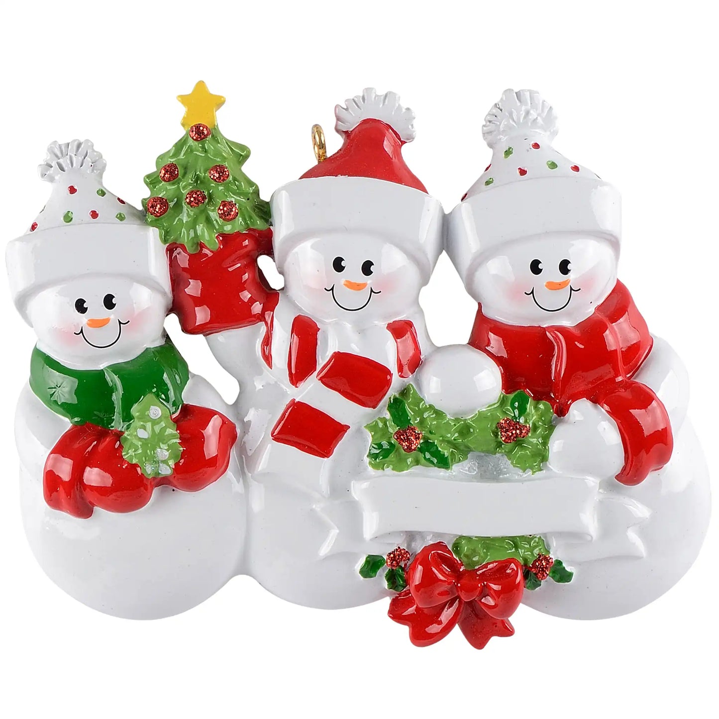 Snowman Family of 3 Christmas Ornament