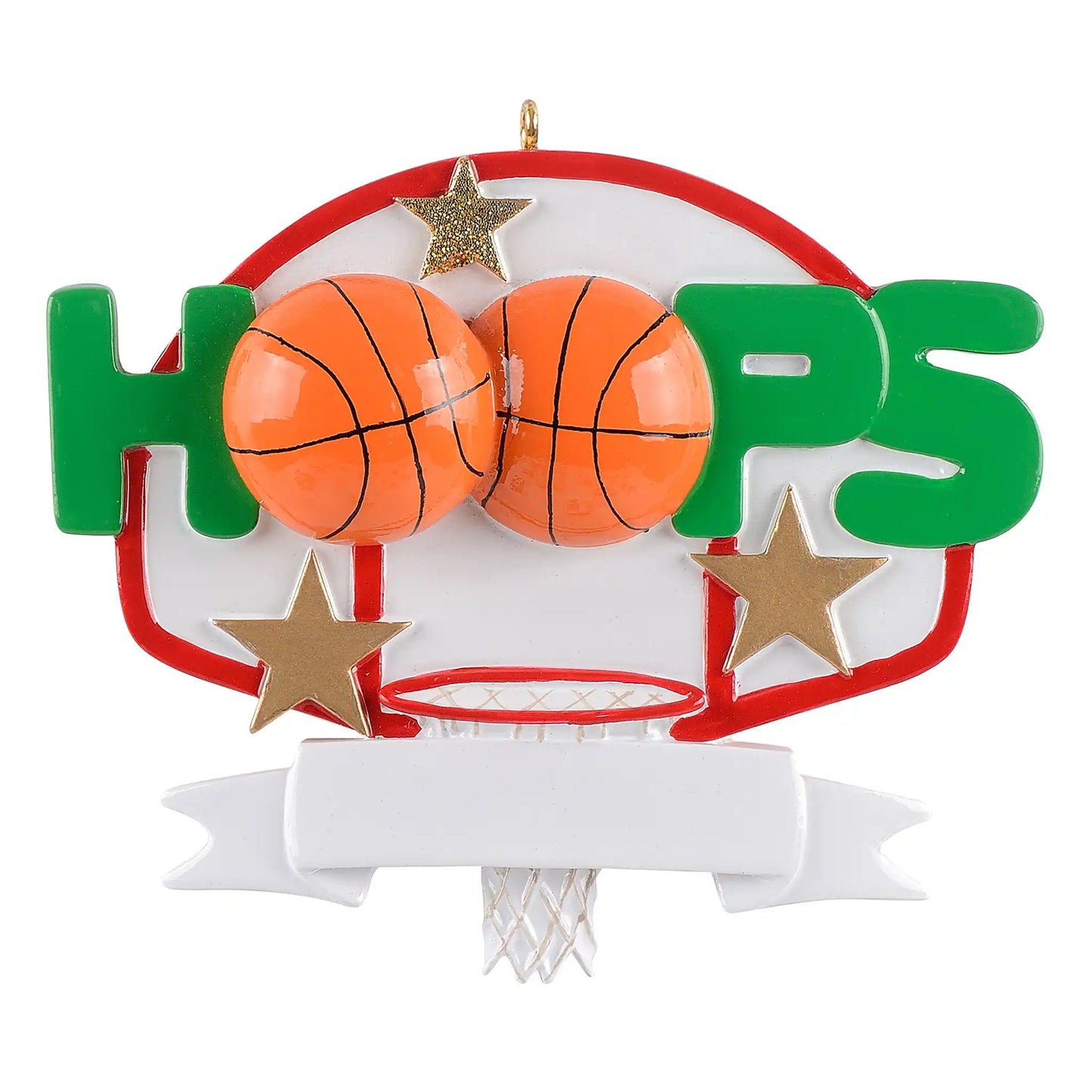 Adorno navideño de aros de baloncesto