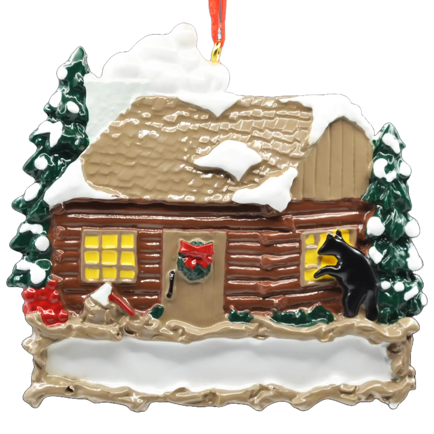Log Cabin Personalized Ornament