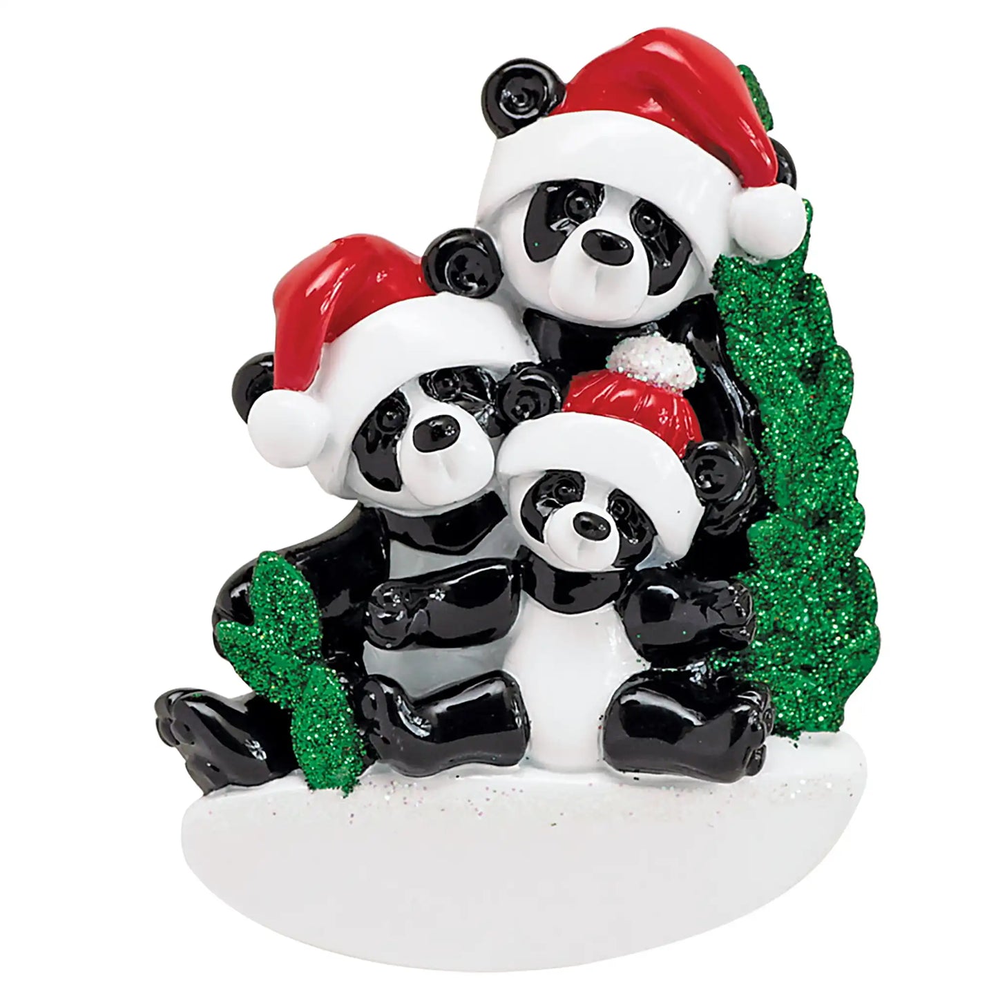 Panda Family of 3 Christmas Ornament