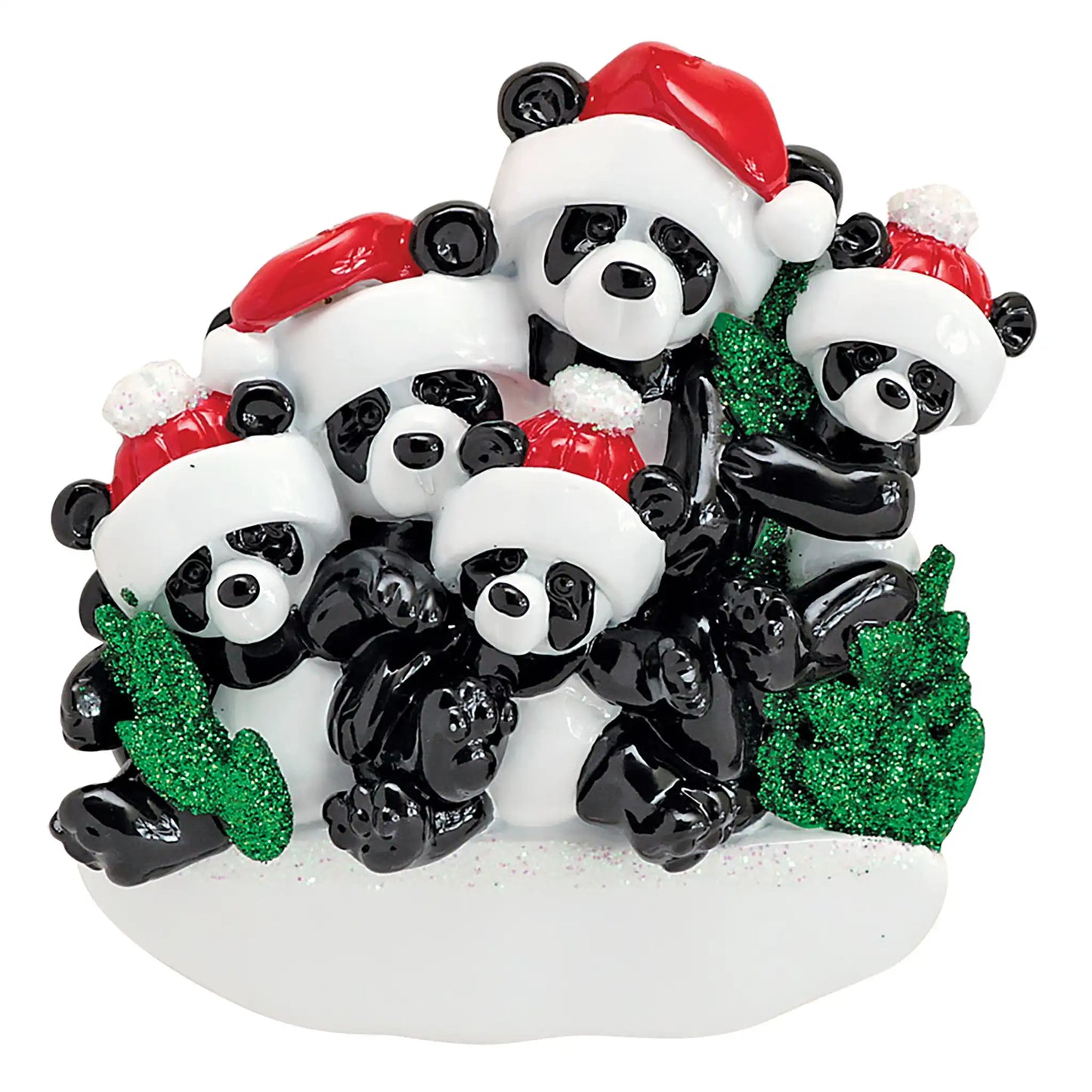 Panda Family of 5 Christmas Ornament