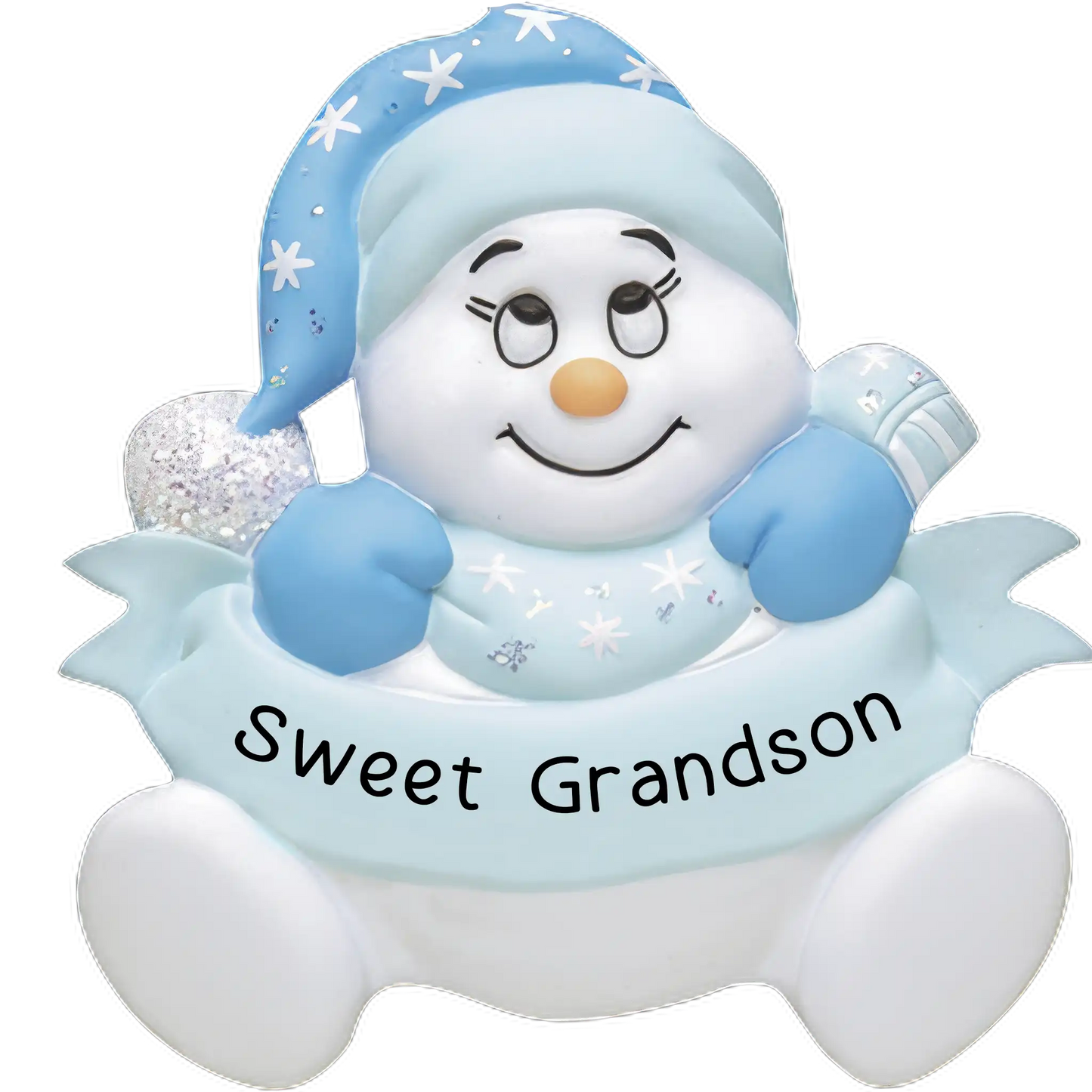 Adorno personalizado de muñeco de nieve para nieto