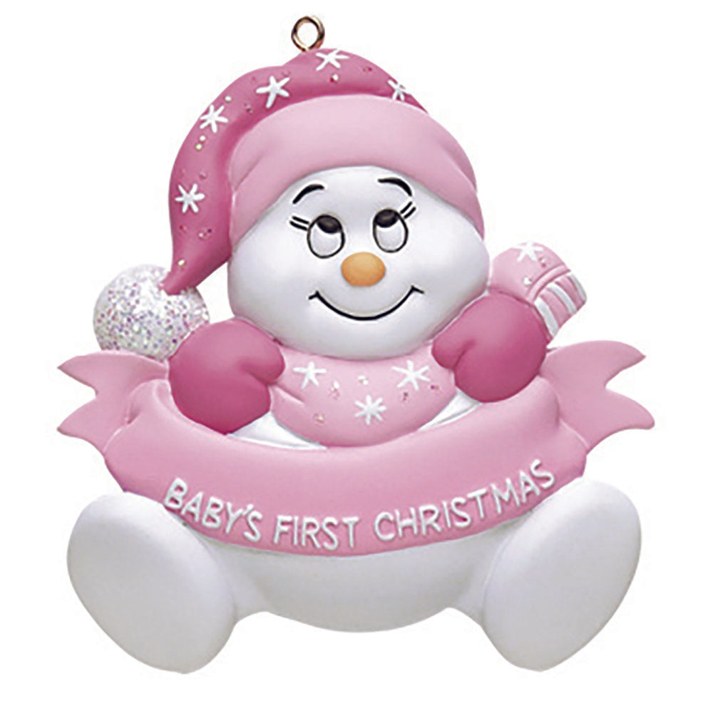 Pink Baby's 1st Christmas Snowbaby Christmas Ornament