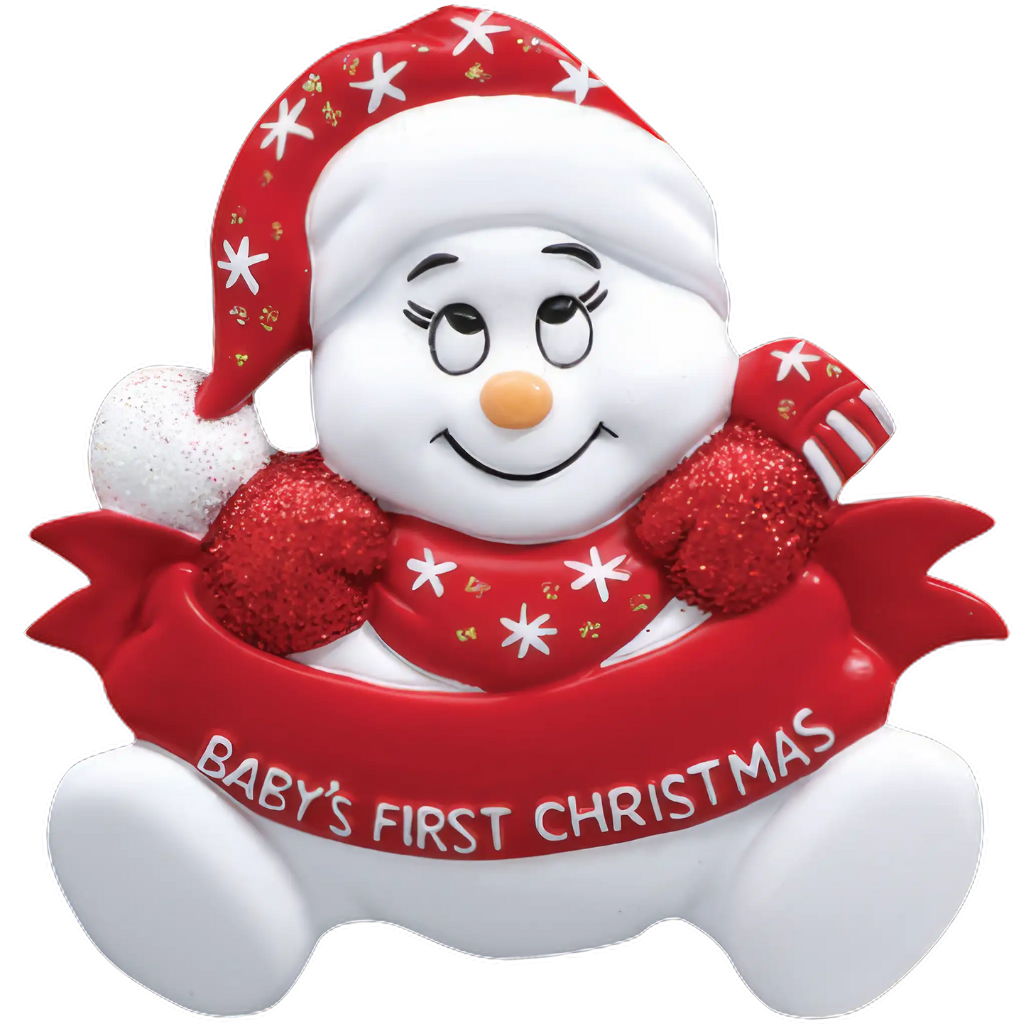 Red Baby's 1st Christmas Snowman Personalized Ornaments