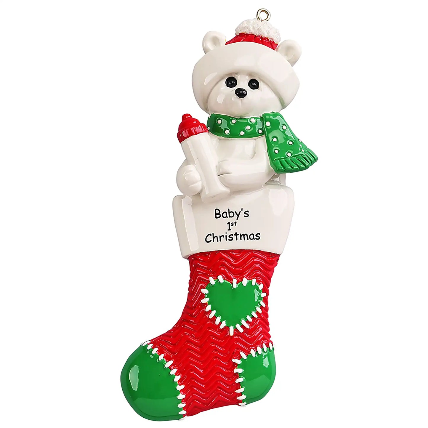 Red Baby's 1st Christmas Ornament Stocking