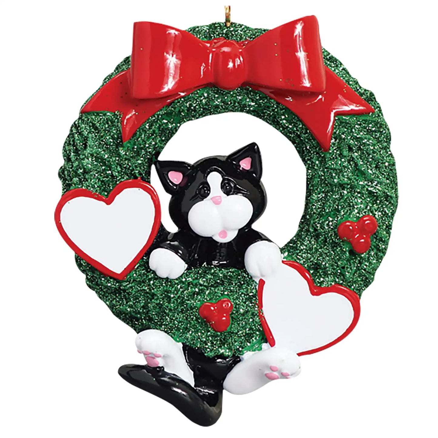 Adorno personalizado de corona de gato negro de esmoquin