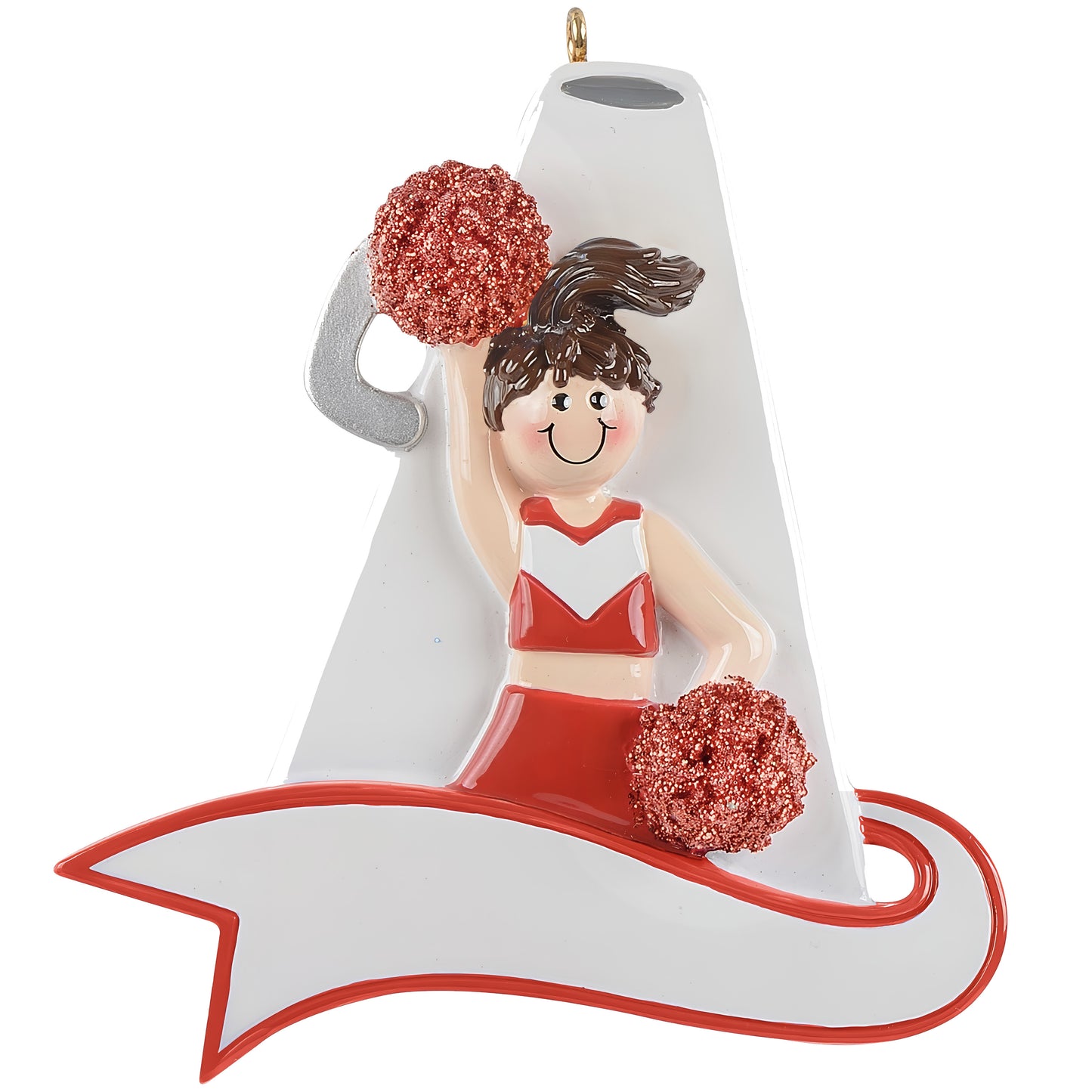 Cheerleader Red Megaphone Christmas Ornament