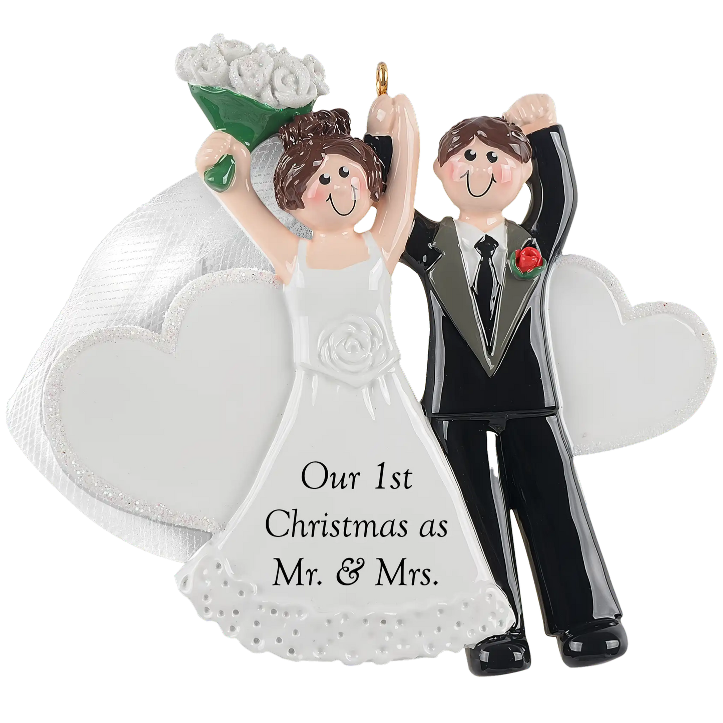 1st Christmas Married Personalized Wedding Day Ornament