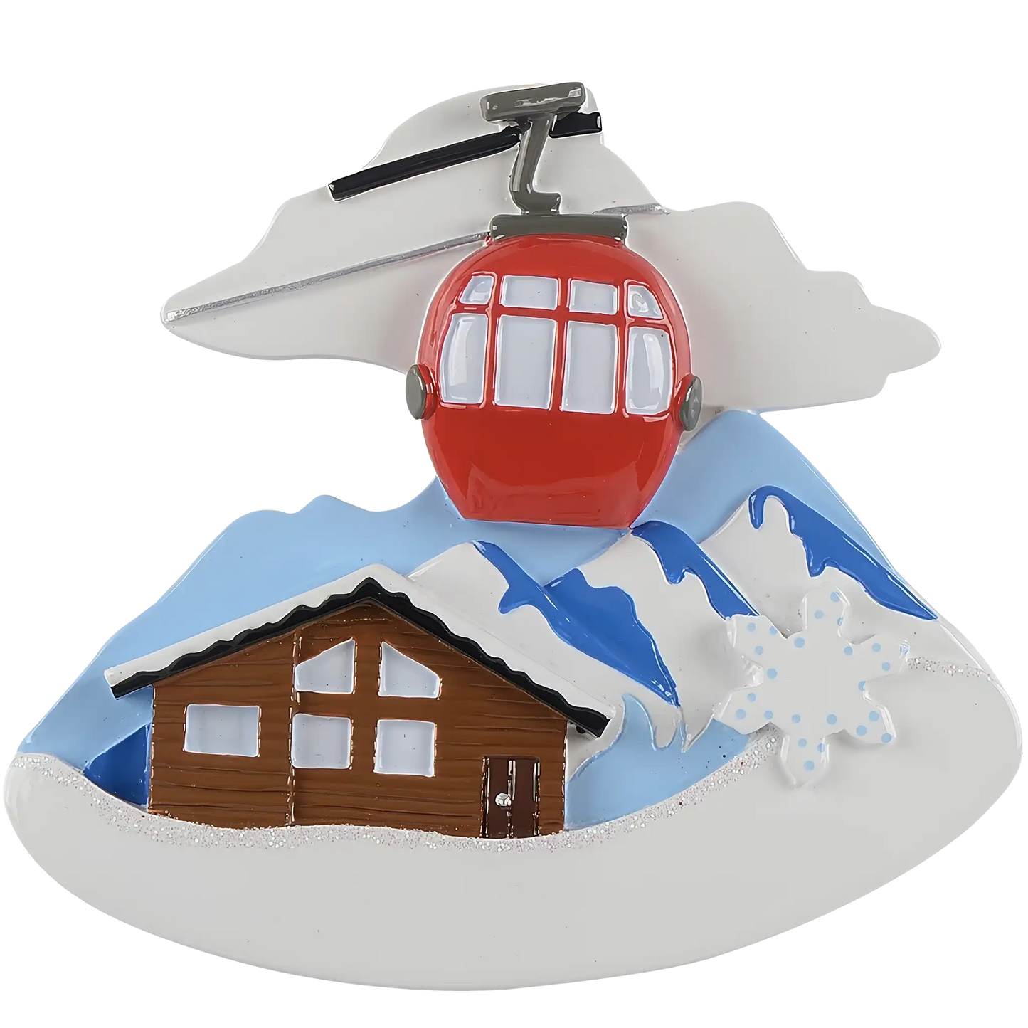Adorno navideño de Ski Lift Gondola Lodge