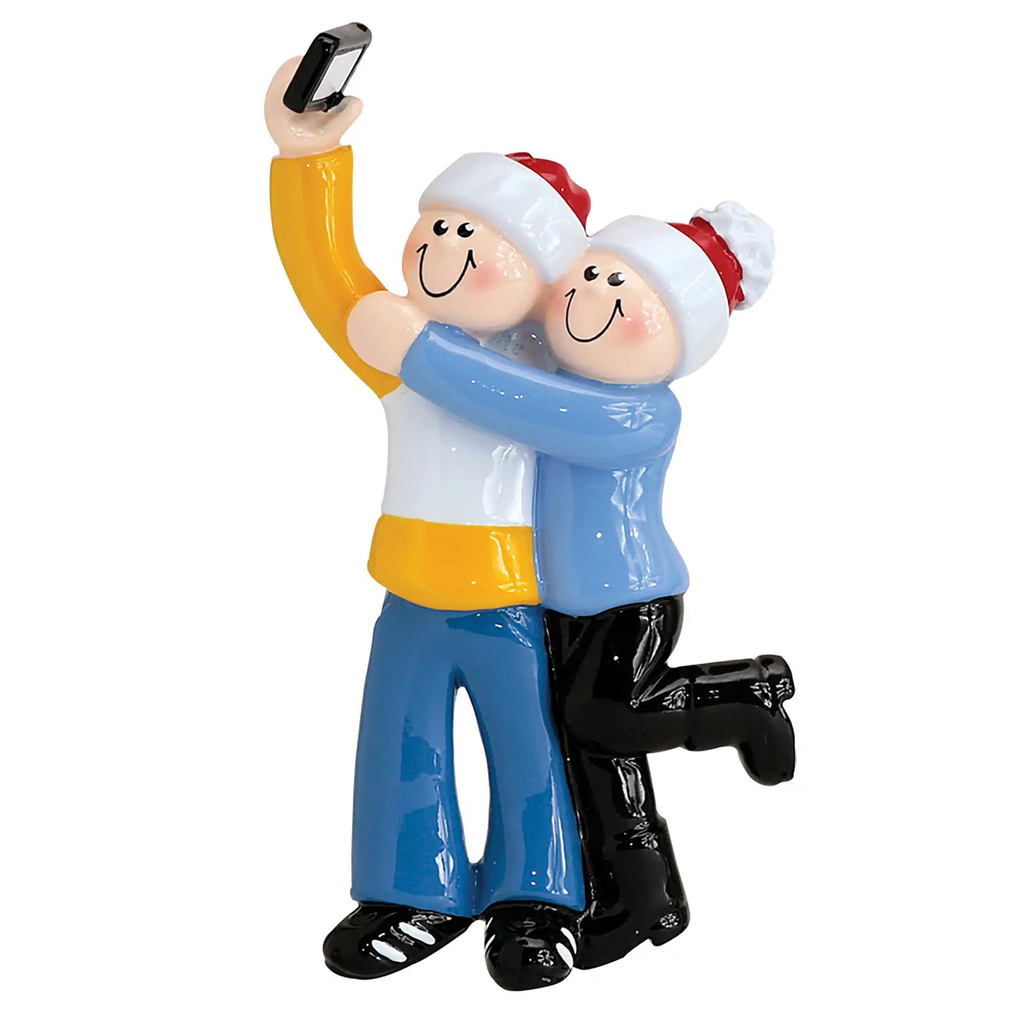 Adorno navideño de pareja selfie