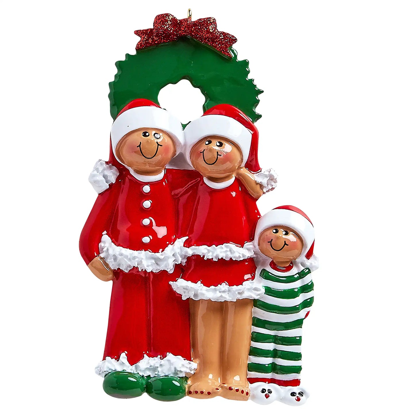 Ethnic Family of 3 Christmas Ornament