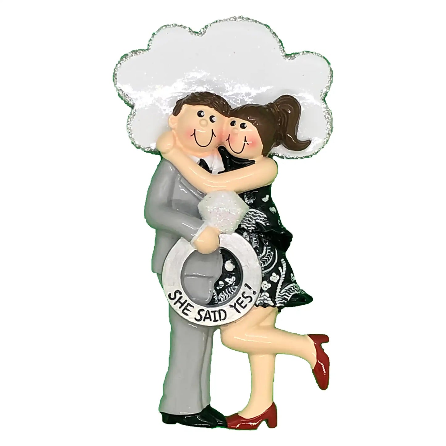 Adorno navideño de compromiso: ¡Ella dijo que sí!