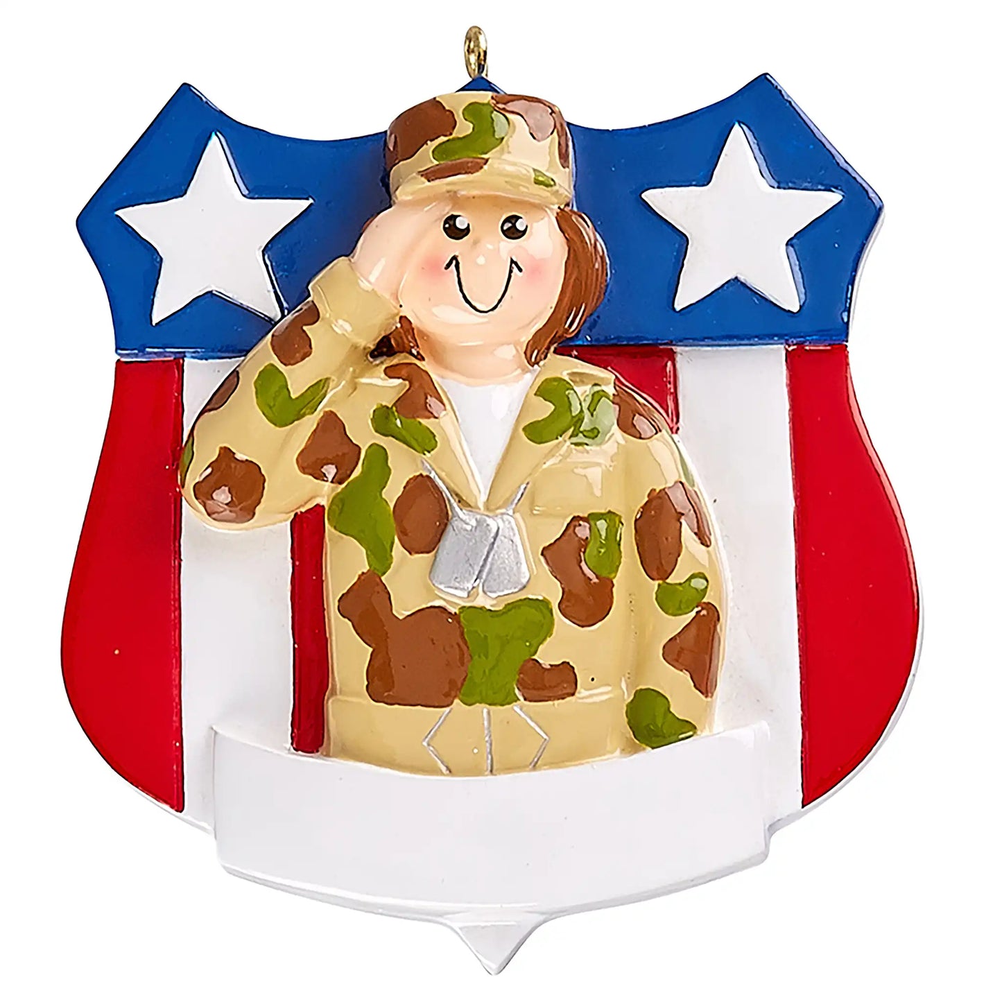 Female Army Soldier Personalized Ornament