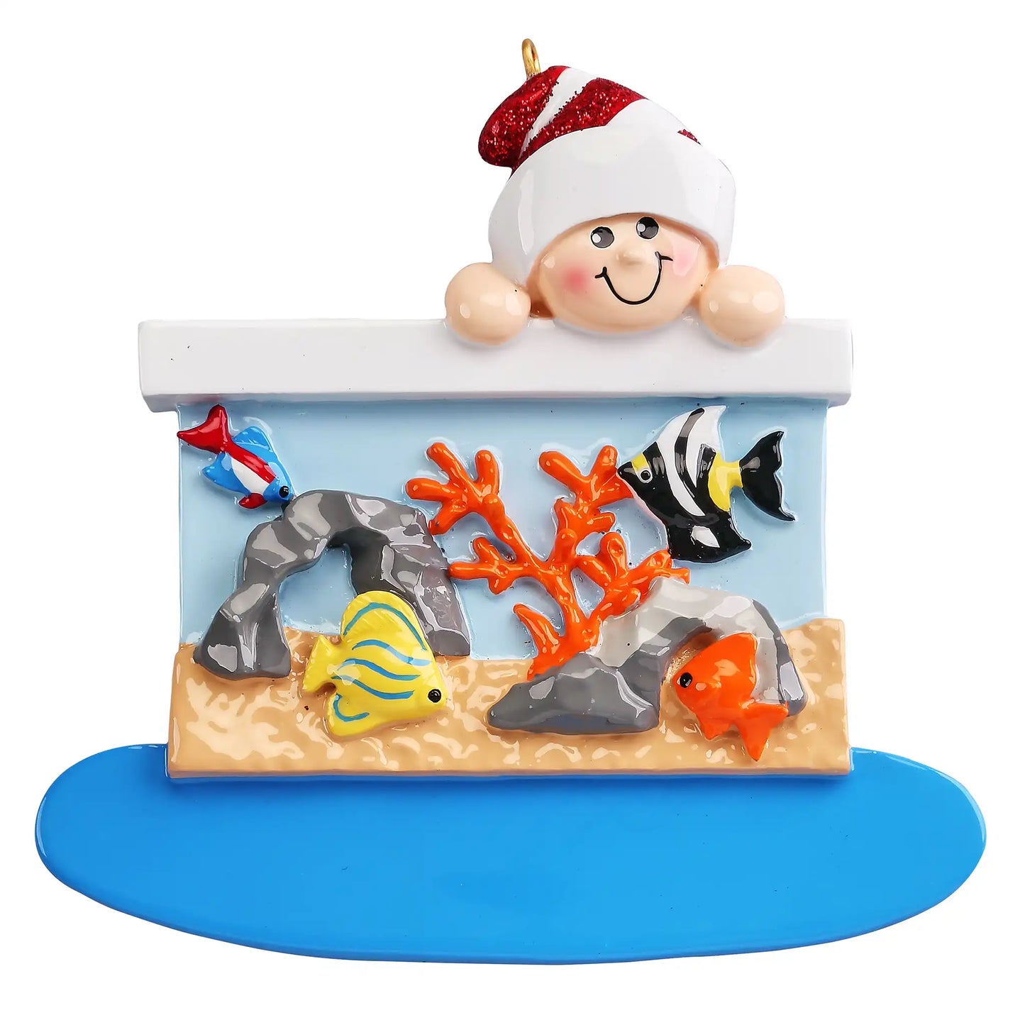 Adorno navideño para acuario de peces