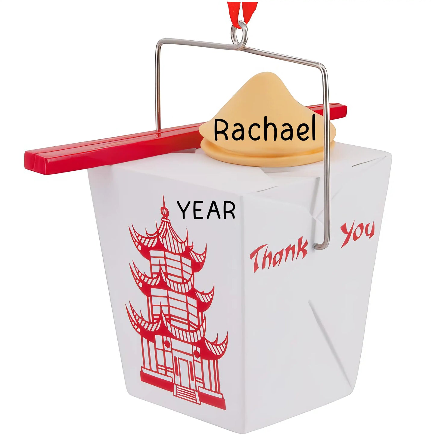 Adorno navideño 3D de comida china para llevar