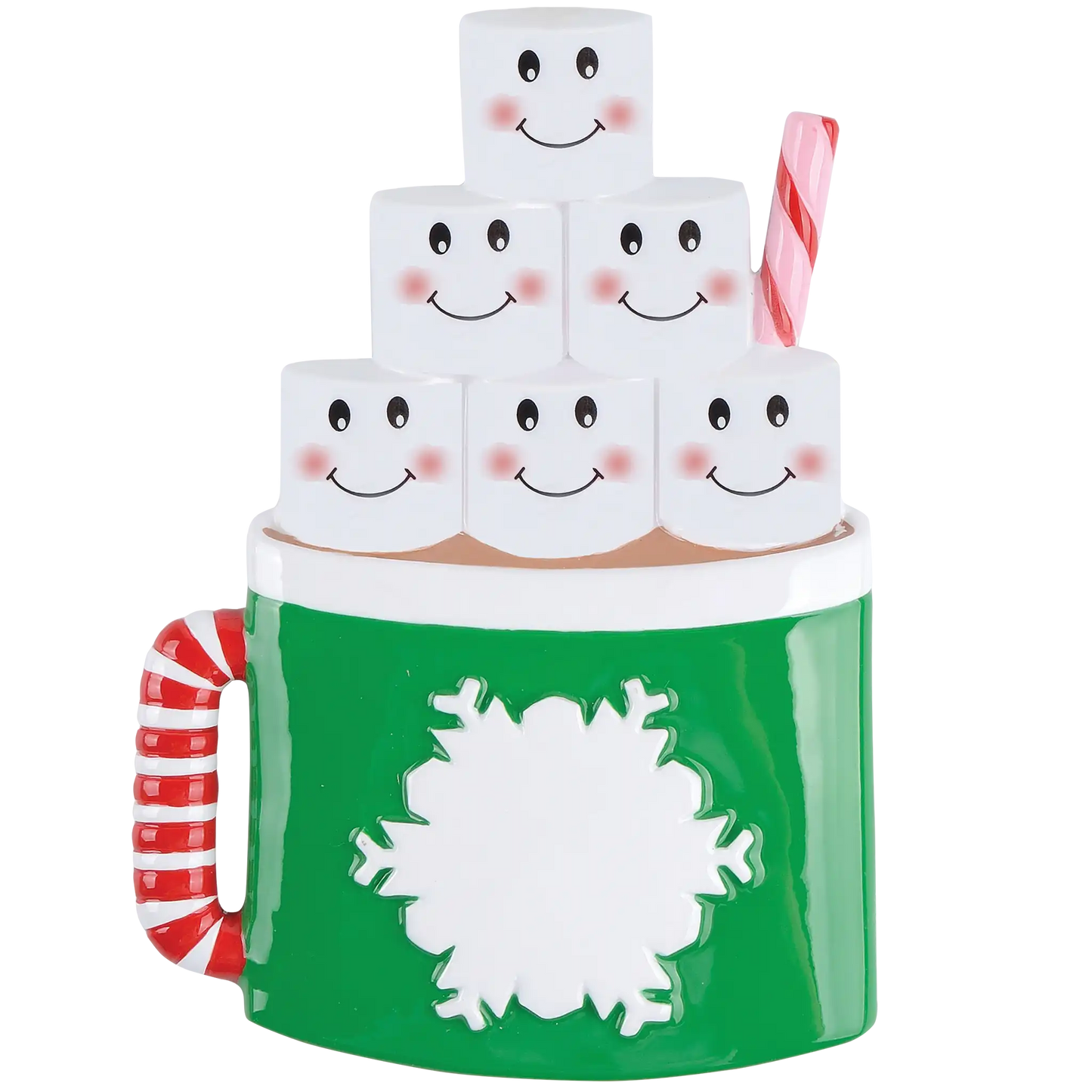 Hot Cocoa Family of 6 Personalized Ornament