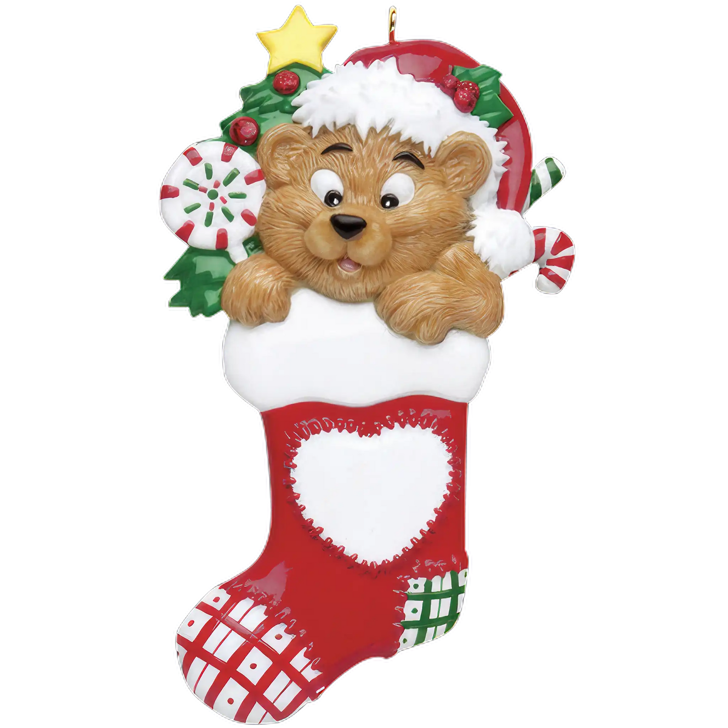 Bear Christmas Stocking Personalized Ornament