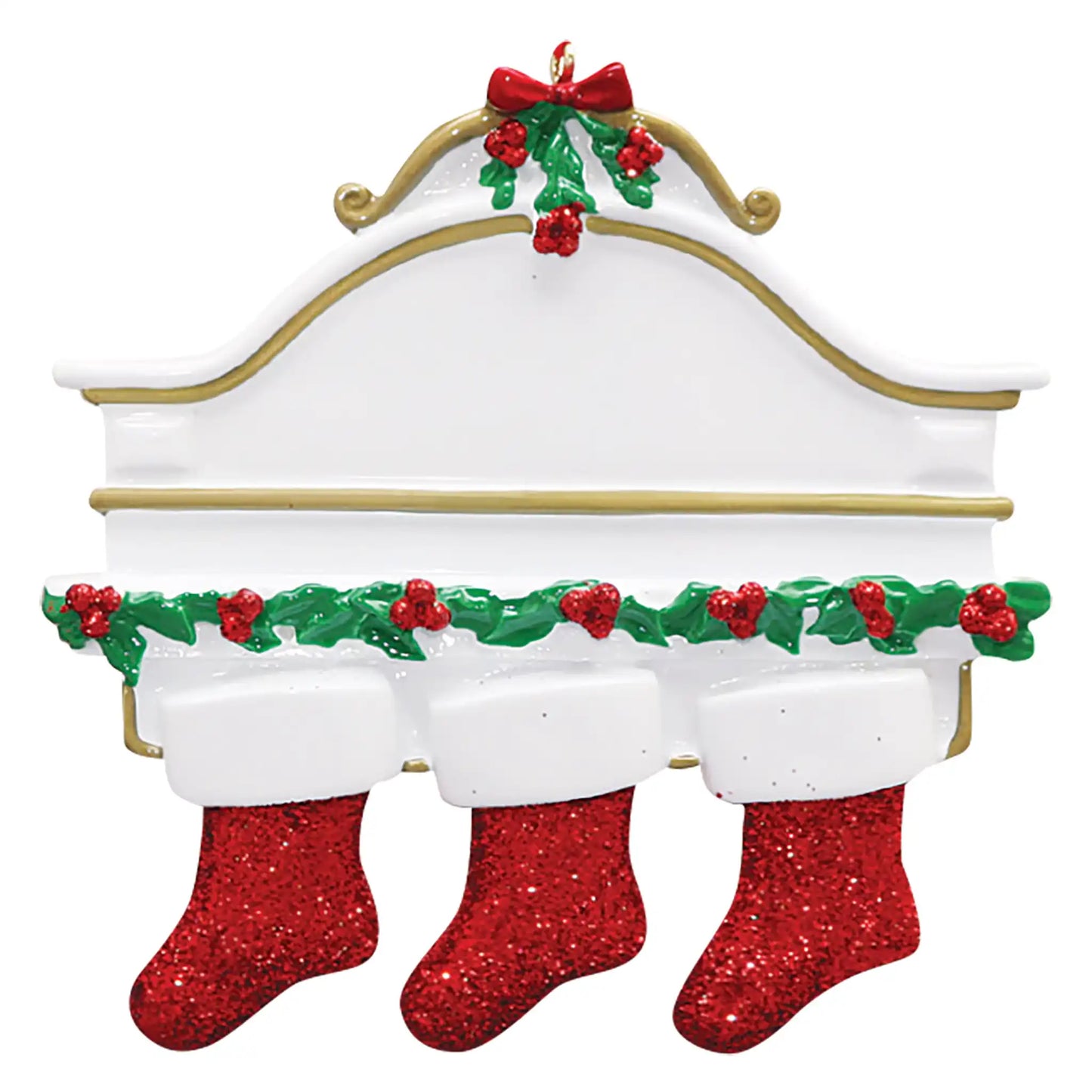 Red Stockings Family of 3 Christmas Ornament
