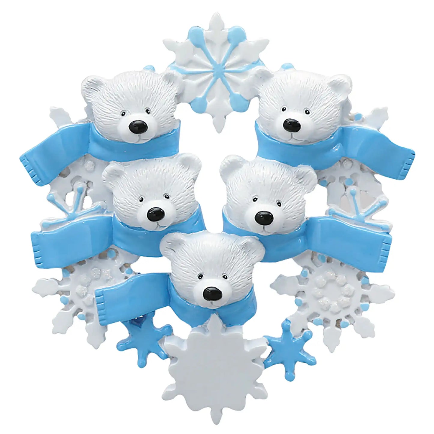 Polar Bear Family Of 5 Christmas Ornament