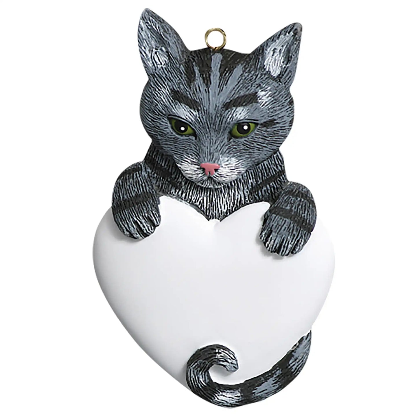 Gray Tabby Cat Christmas Ornament