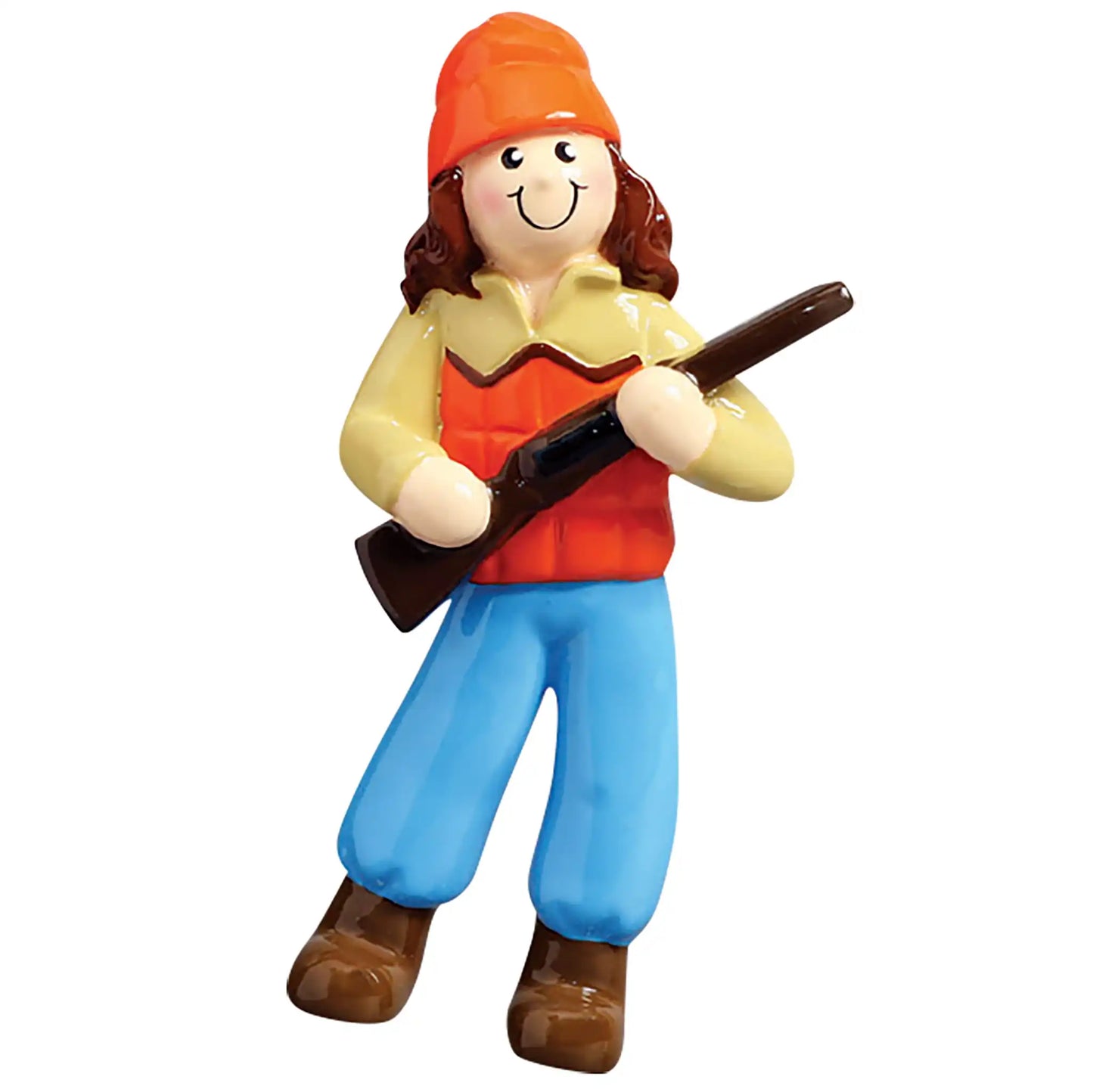 Adorno navideño de niña cazadora