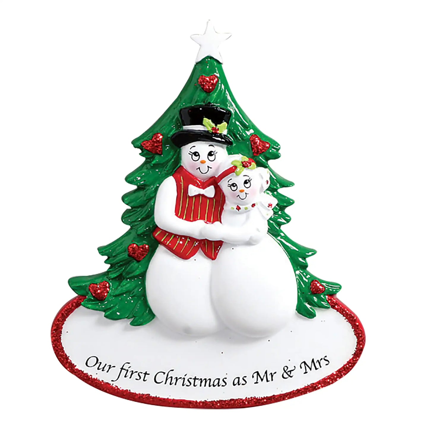 Snow Couple's 1st Christmas Personalized Ornament