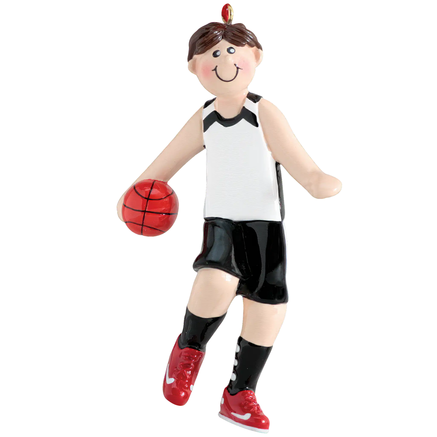 Adorno navideño de niño de baloncesto