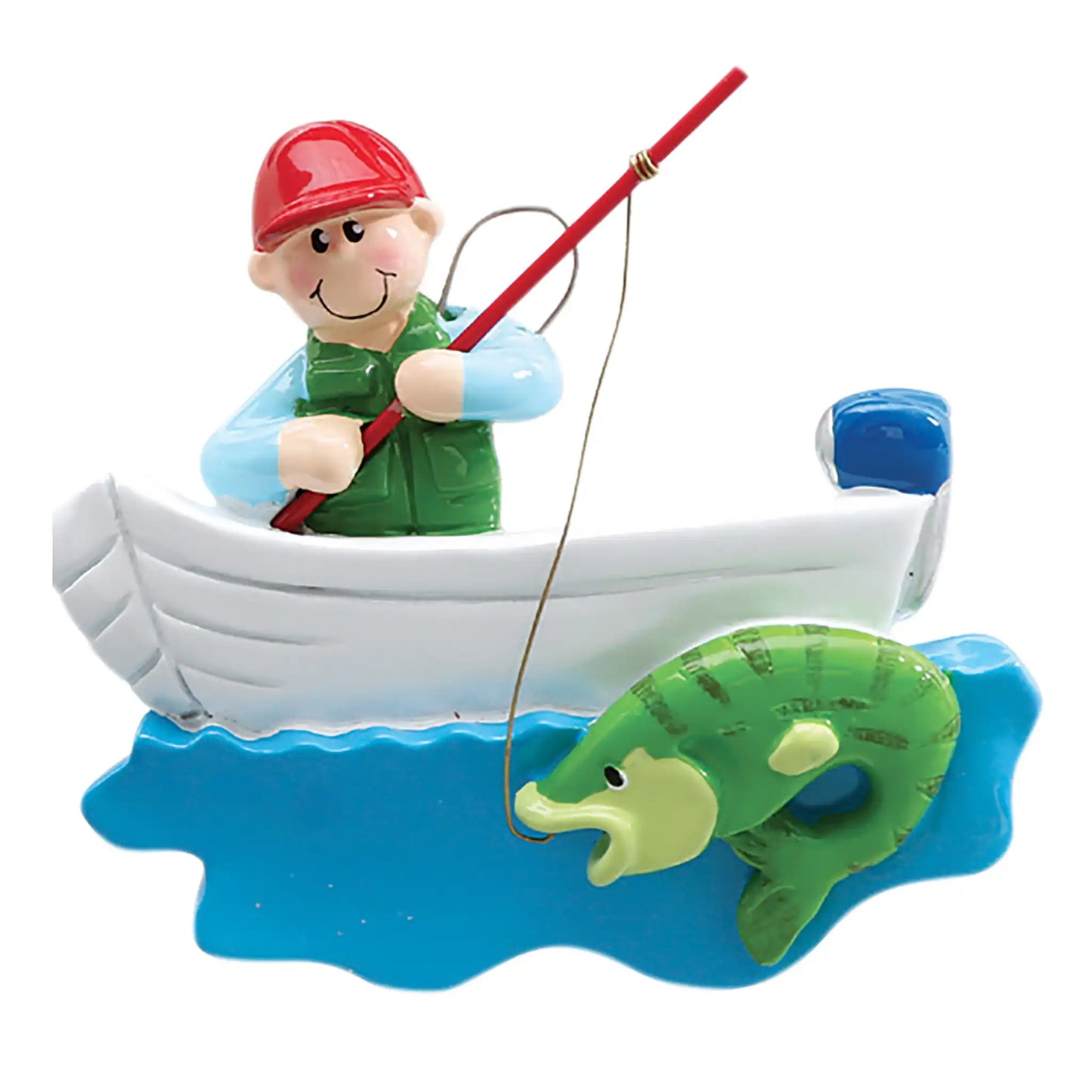 Fisherman Boat Christmas Ornament