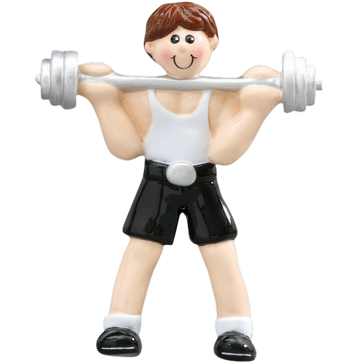 Adorno navideño de levantamiento de pesas