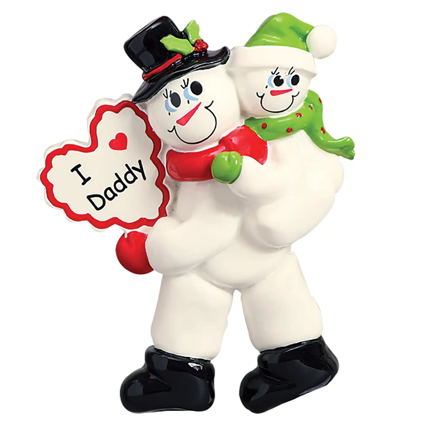 Adorno navideño de papá con un hijo