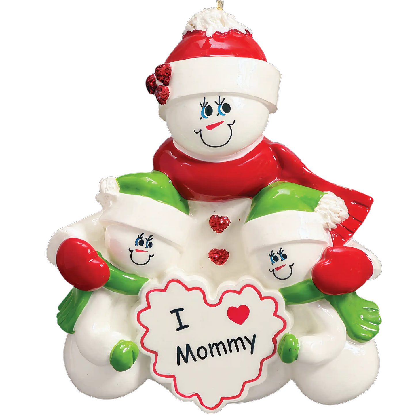 I Love Mommy Personalized Ornament - 2 Kids