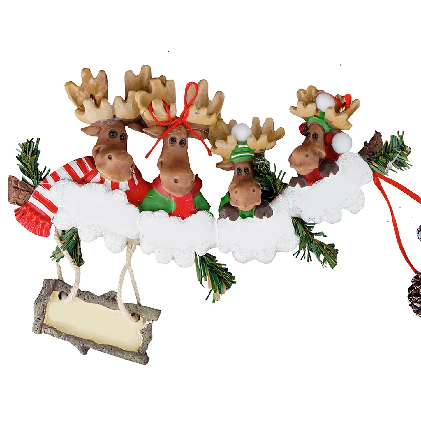 Adorno personalizado de familia de 4 alces