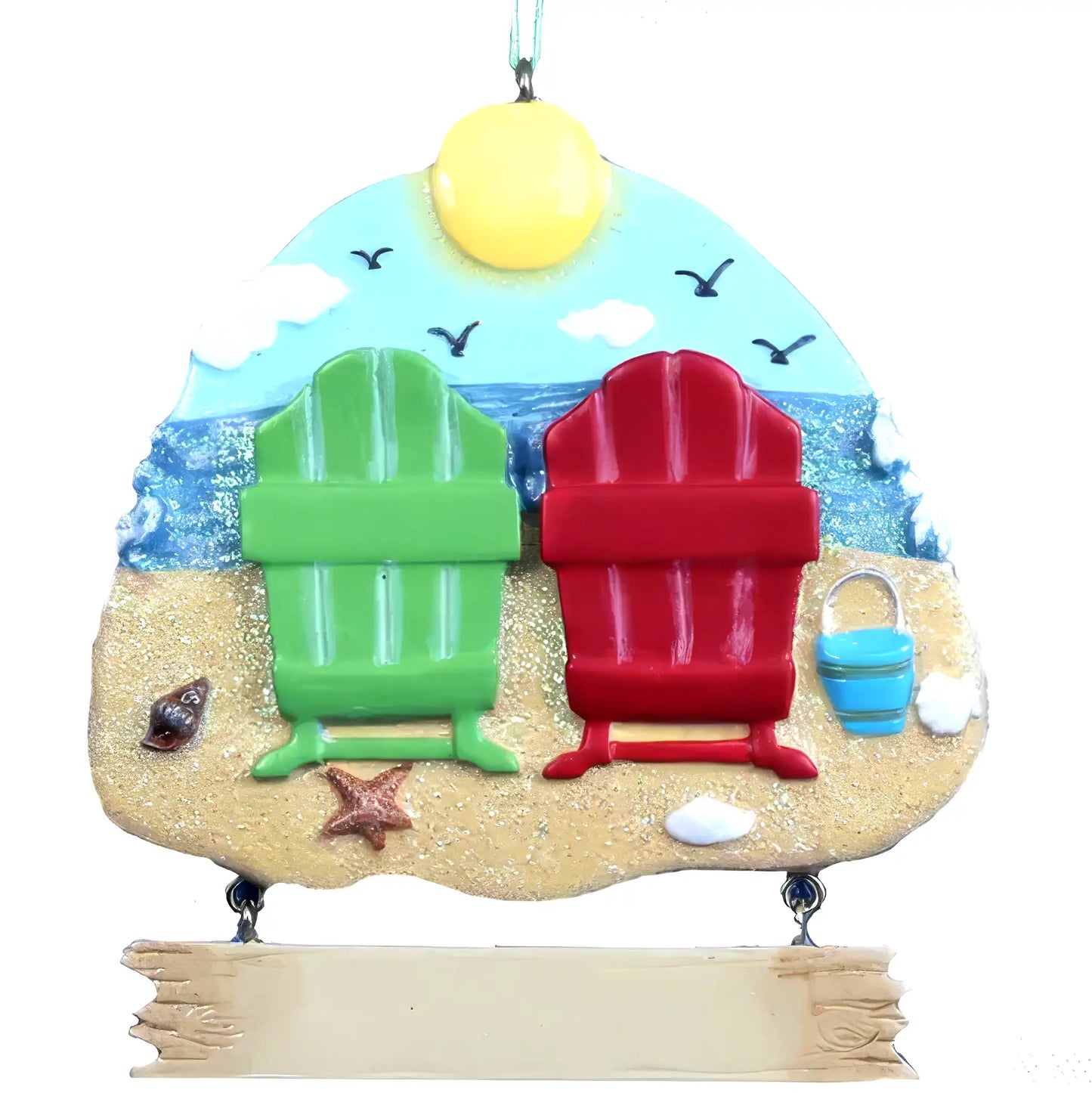 Beach Chair Couple Christmas Ornament