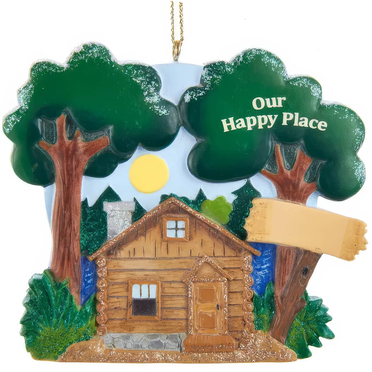 Wilderness Lake Cabin Personalized Ornament