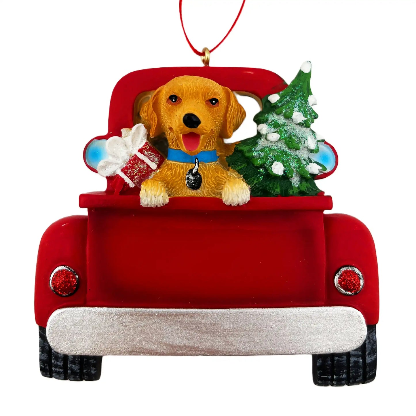 Golden Retriever Vintage Truck Personalized Christmas Ornament