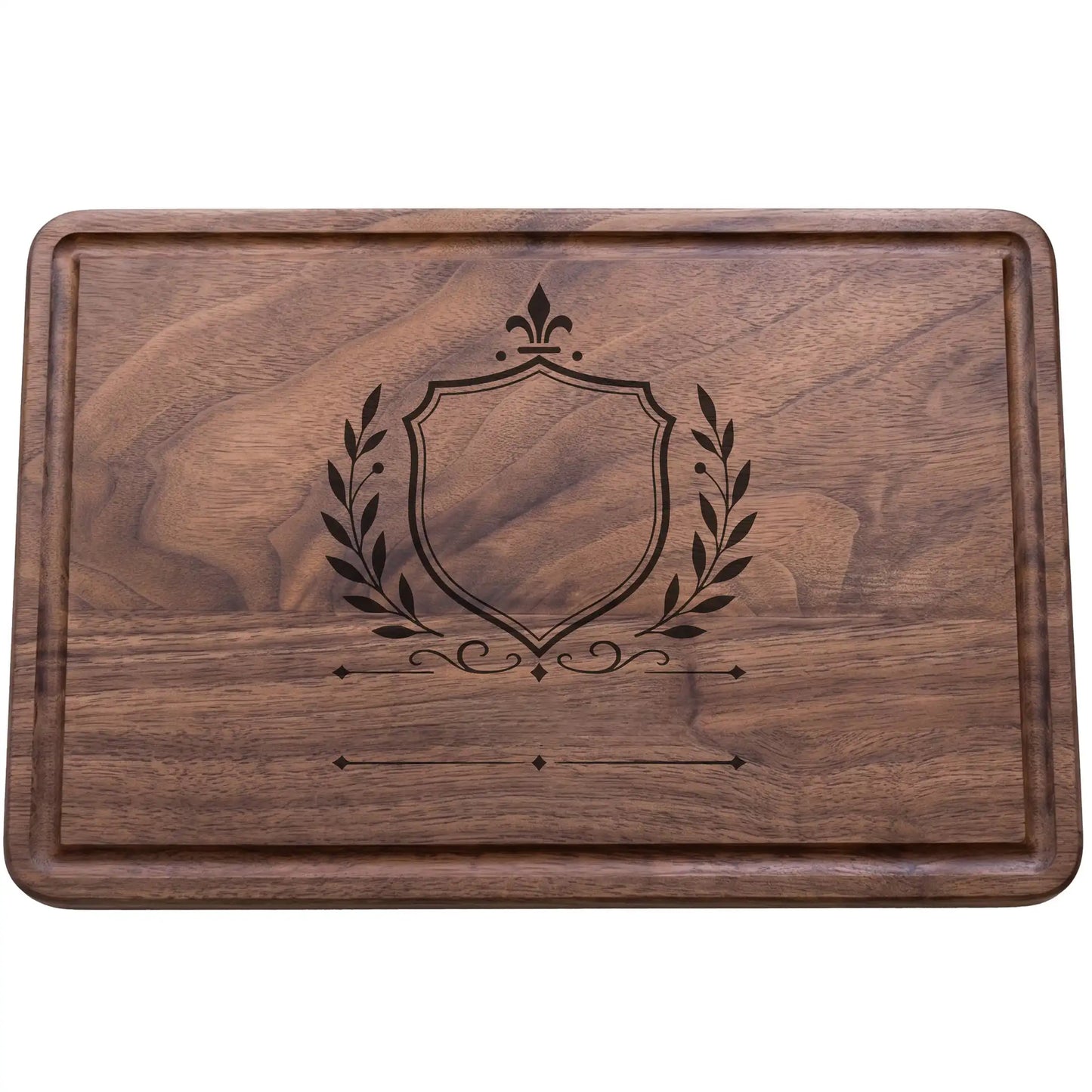 Personalized Walnut Cutting Board - Laurel Crest & Name