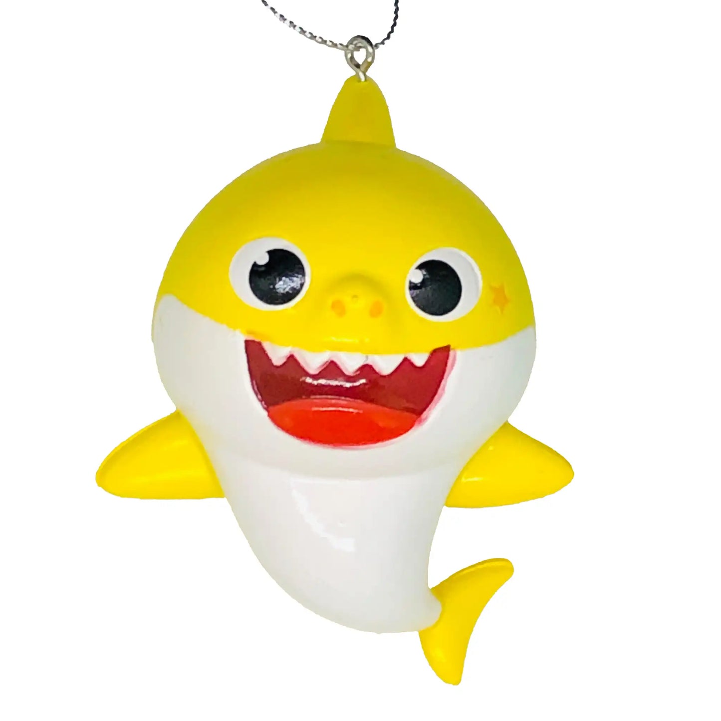 Adorno navideño amarillo de tiburón bebé