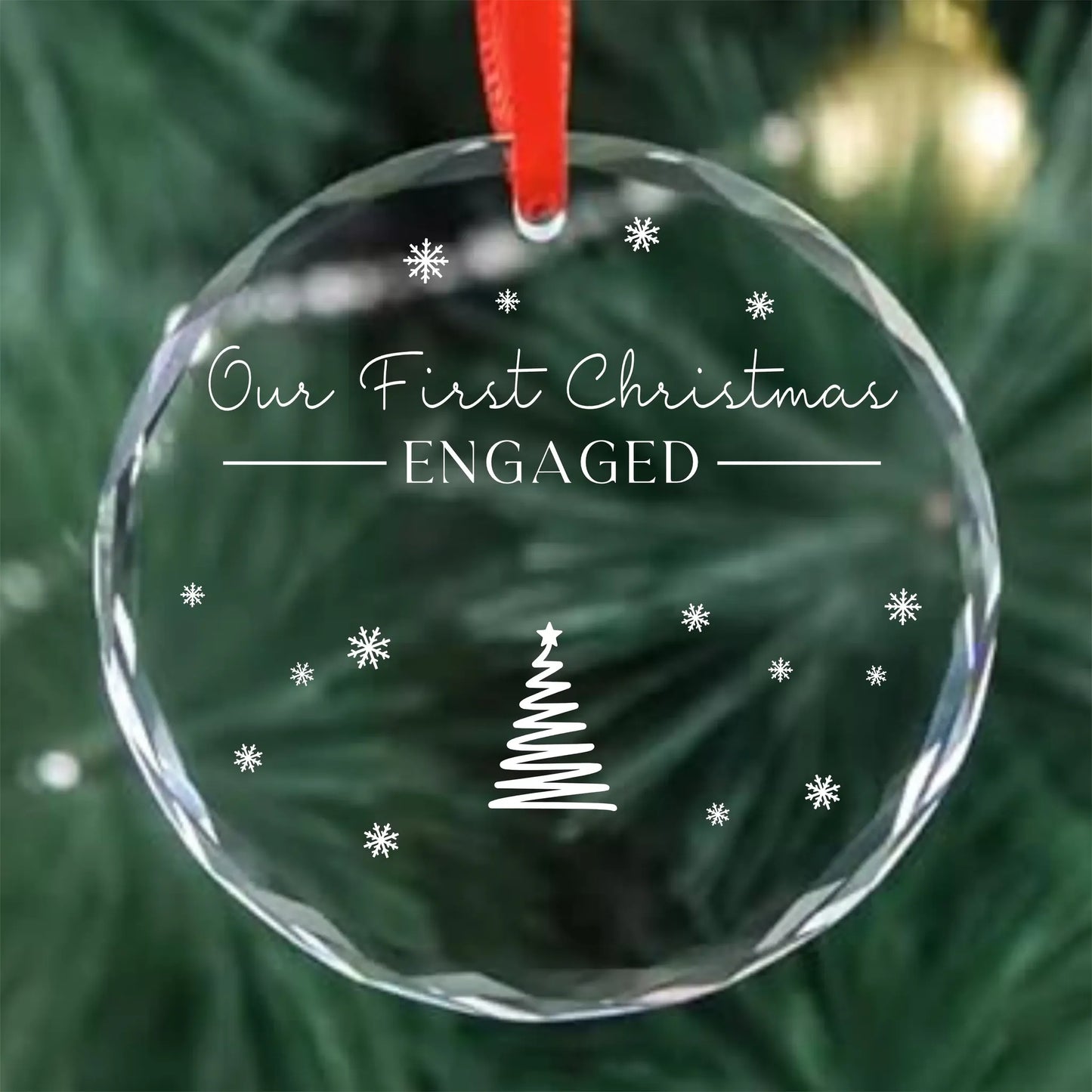 Our First Christmas as Engaged Couple Personalized Ornament