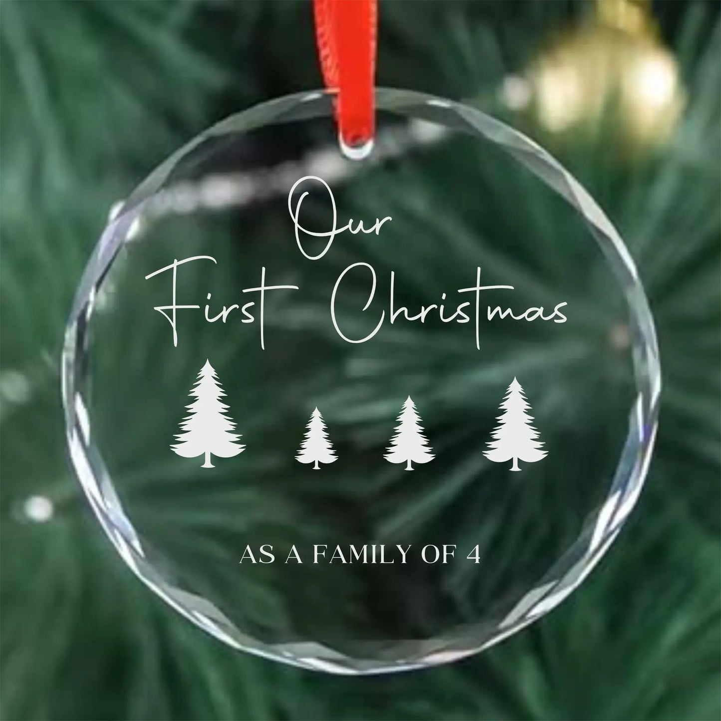Our 1st Christmas Family of 4 Personalized Ornament