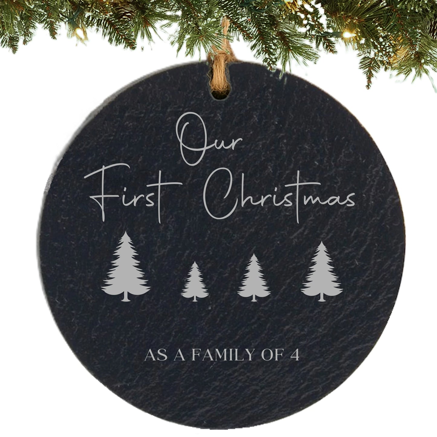 Our 1st Christmas Family of 4 Personalized Ornament