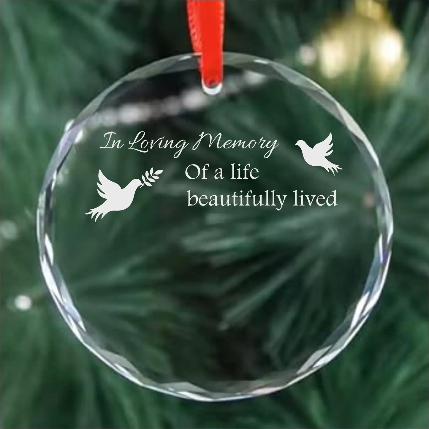 Memorial Personalized Glass Ornament – In Loving Memory