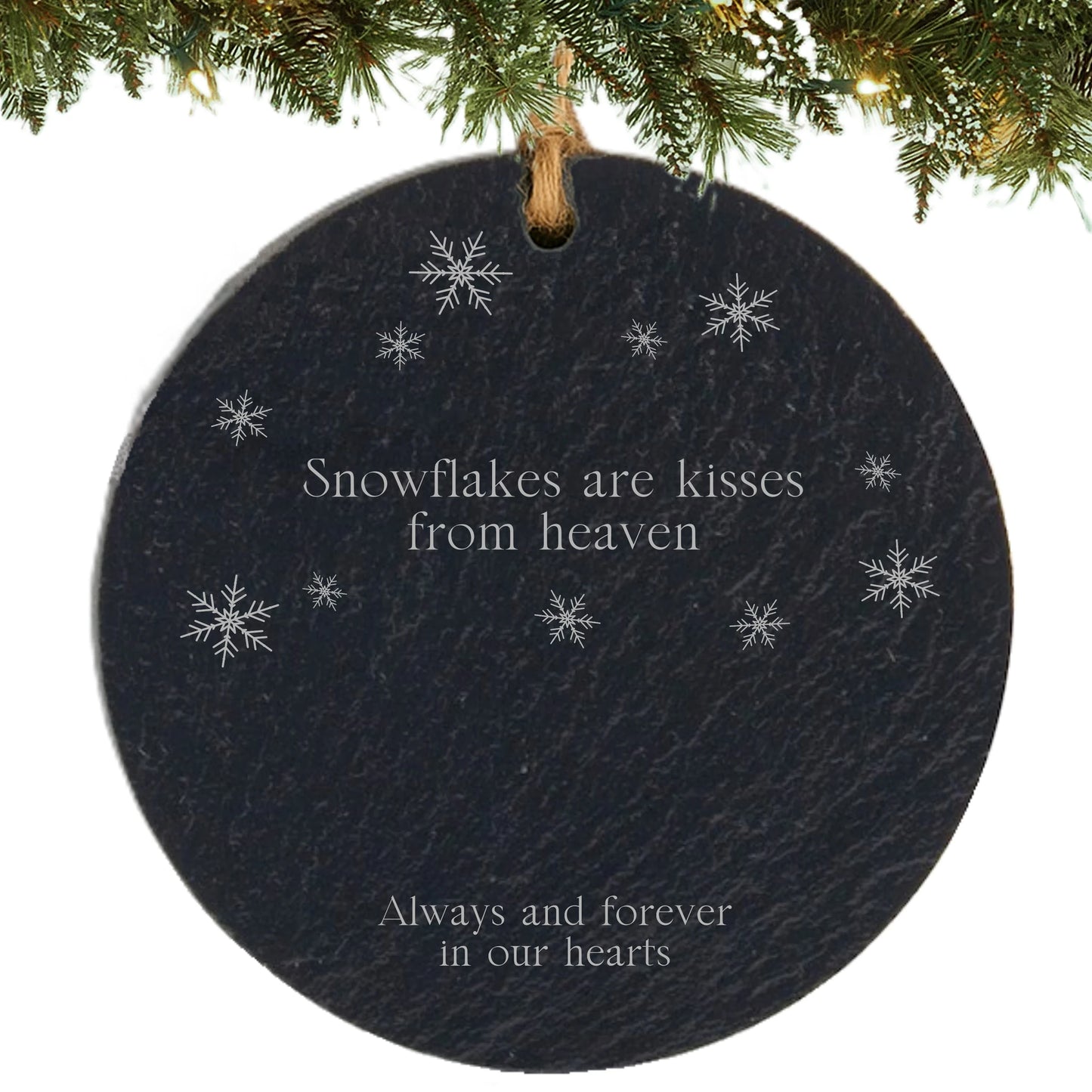 Memorial Personalized Ornament – Engraved “Kisses from Heaven” Keepsake