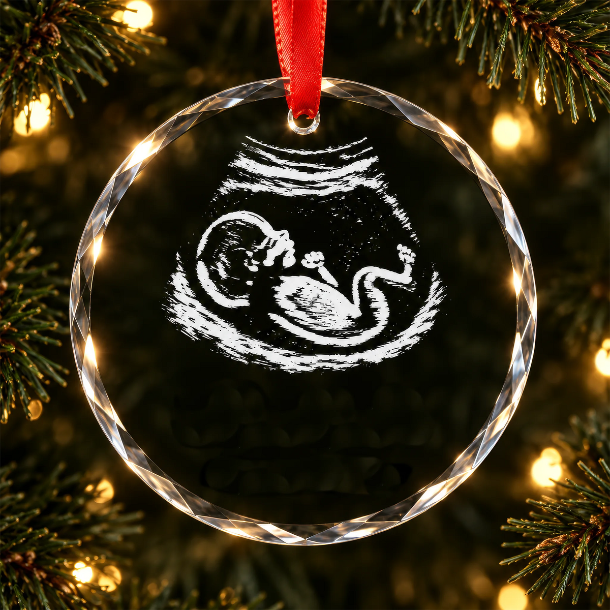 Baby Ultrasound Expecting Personalized Christmas Ornament