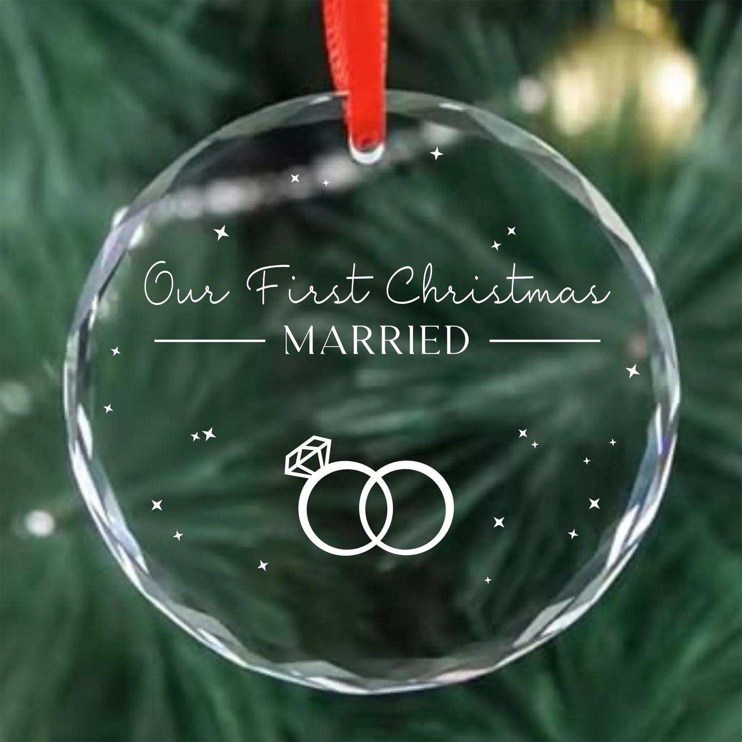 Our First Christmas Married Personalized Ornament