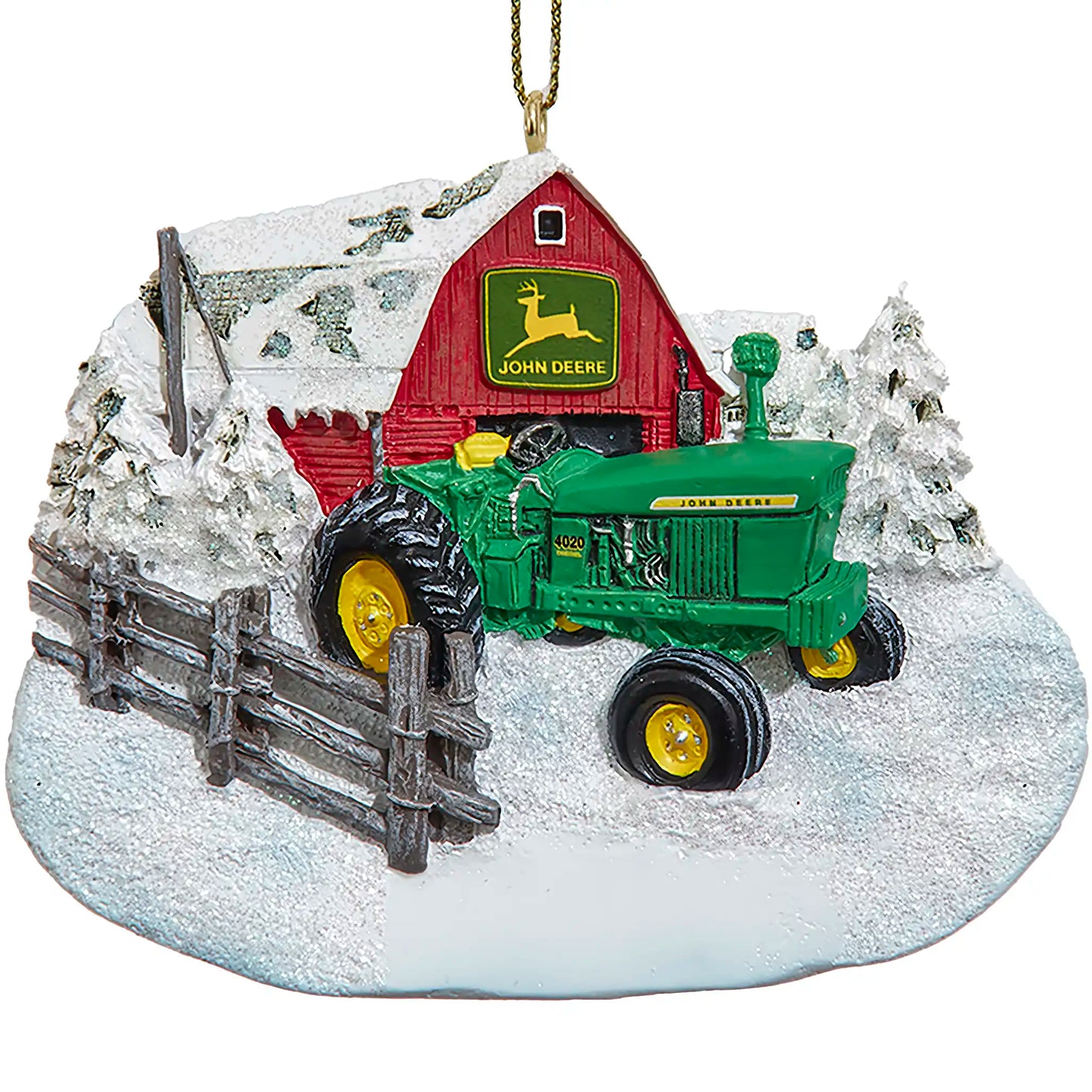 Adorno navideño de tractor John Deere - Invierno