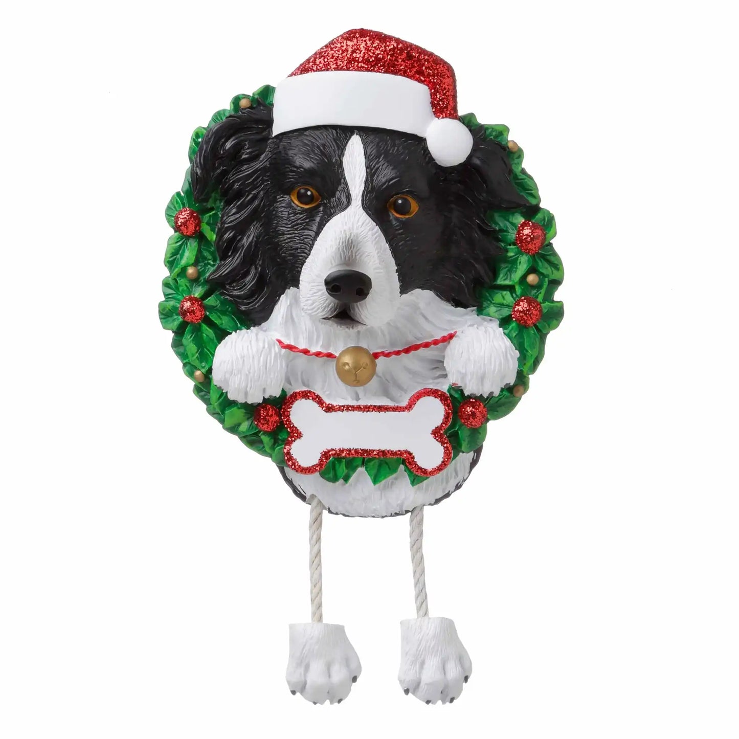 Boarder Collie Wreath Chritmas Ornament