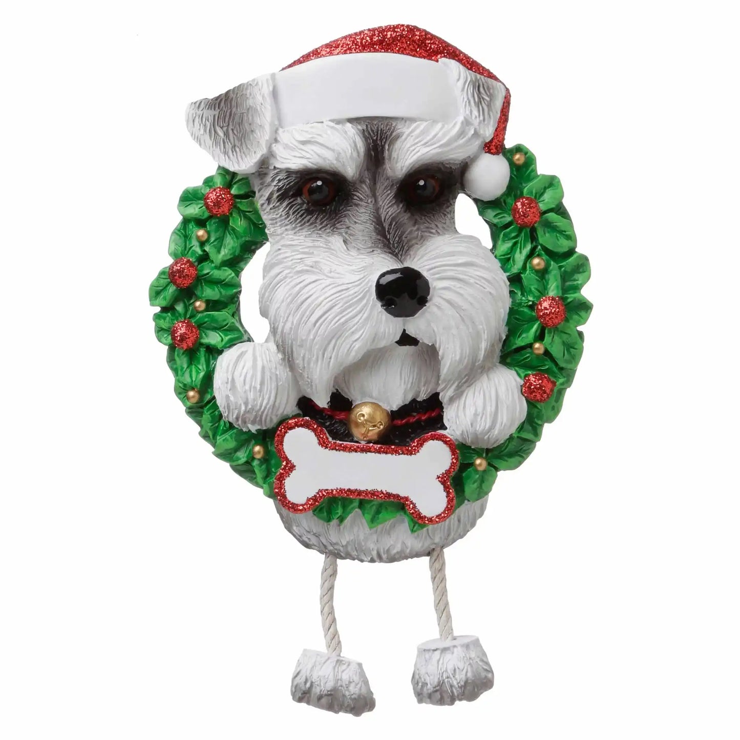 Adorno navideño de corona de Schnauzer