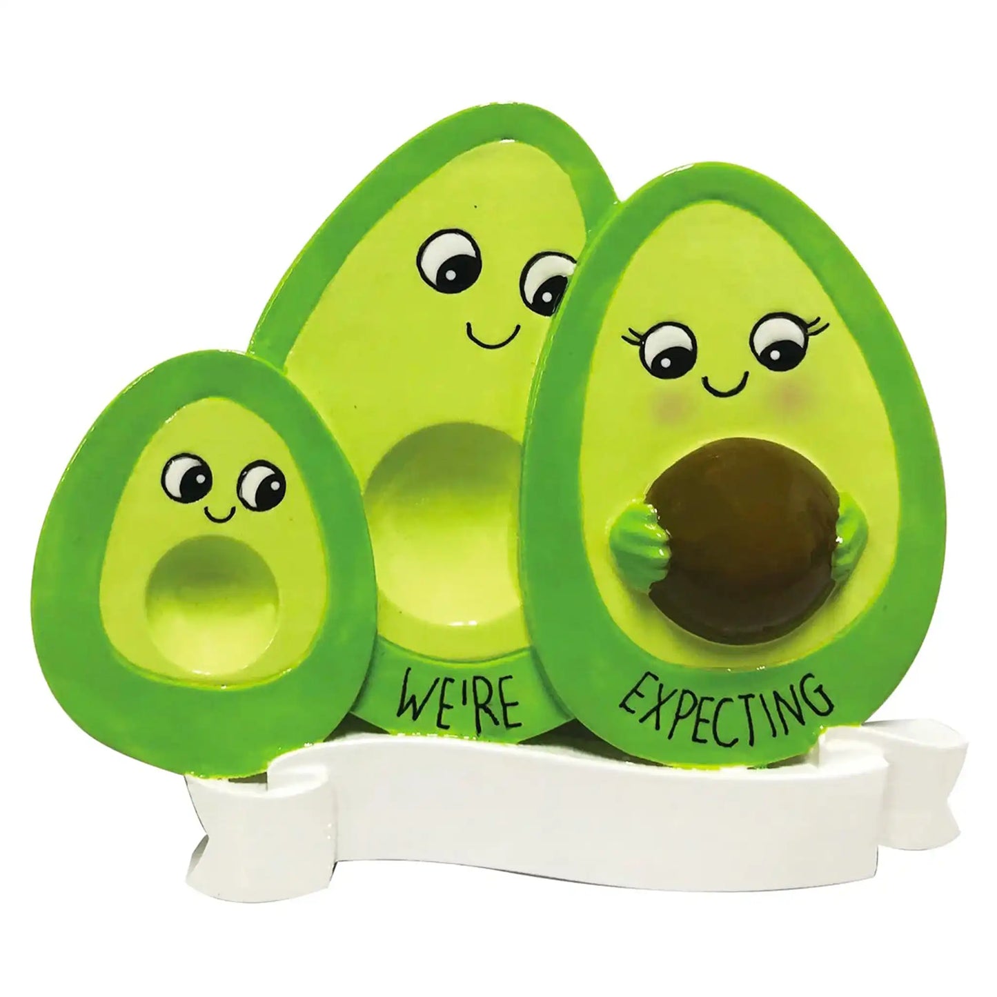 Adorno personalizado de aguacate para familia de 3